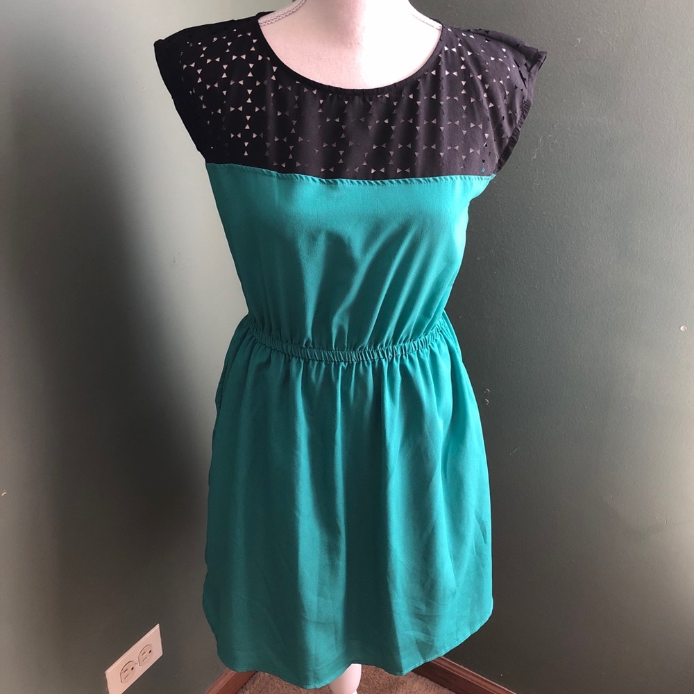 Adorable Dress with Cutouts and Elastic Waist